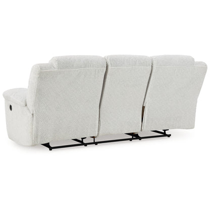 Divano reclinabile manuale Briar in poliestere bianco, braccioli con cuscino superiore, 91 pollici
