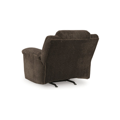 Poltrona reclinabile manuale Briar, in poliestere marrone, braccioli con cuscino
