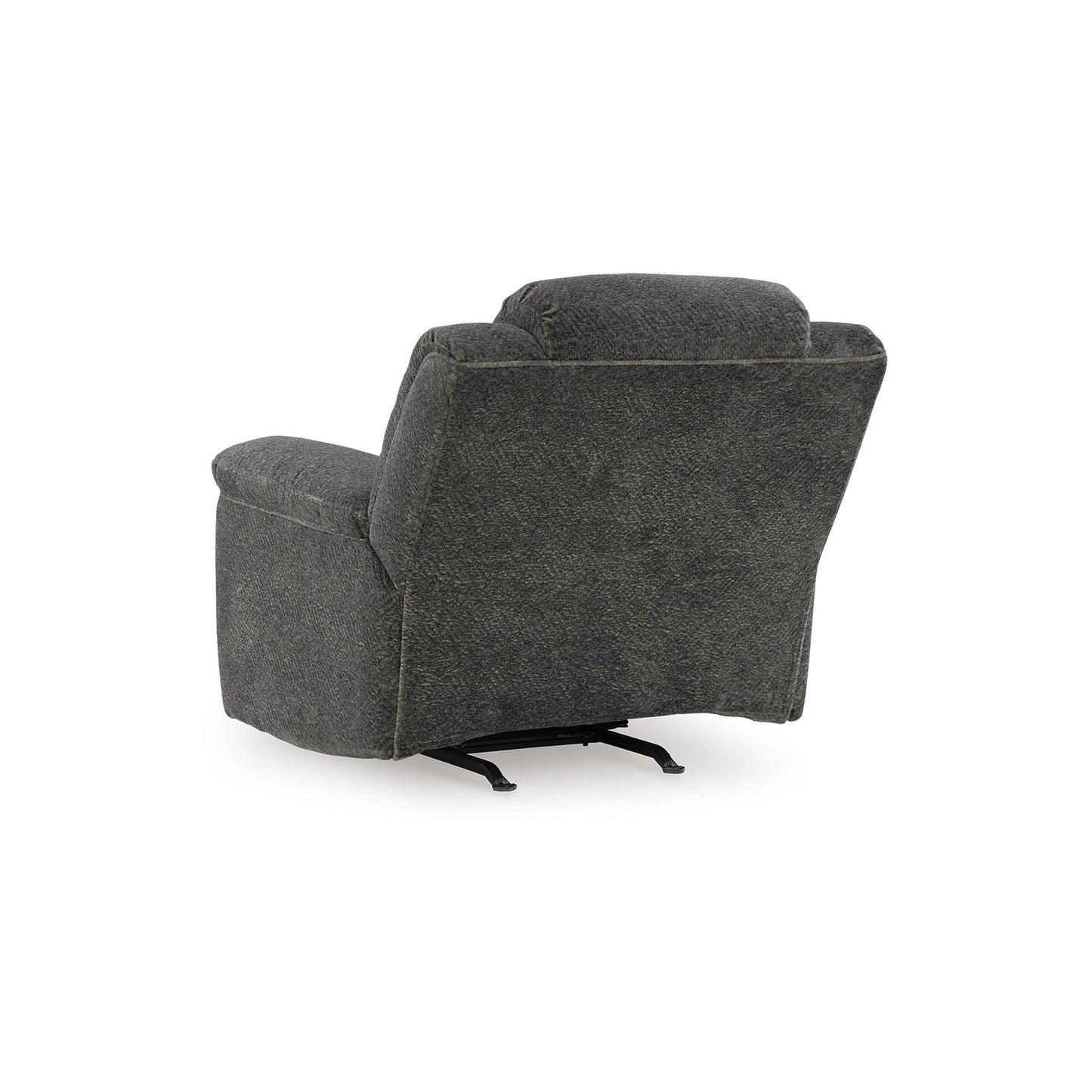 Poltrona reclinabile manuale Briar, poliestere grigio scuro, braccioli con cuscino