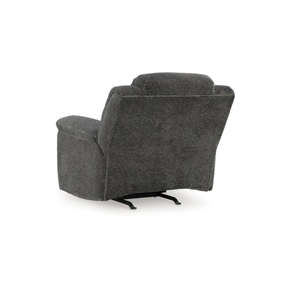 Poltrona reclinabile manuale Briar, poliestere grigio scuro, braccioli con cuscino