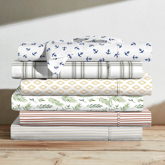 Set di lenzuola stampate in percalle di cotone Brielle Home