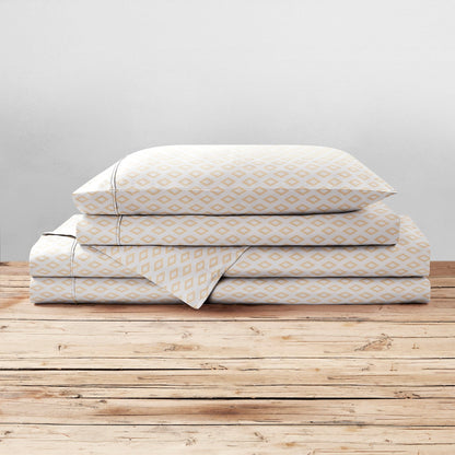Set di lenzuola stampate in percalle di cotone Brielle Home
