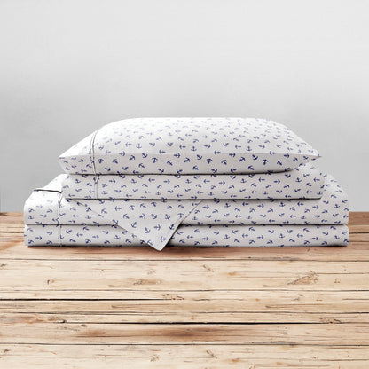 Set di lenzuola stampate in percalle di cotone Brielle Home