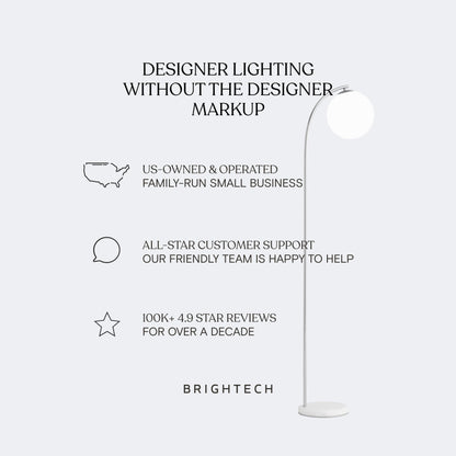 Lampada da terra a LED Brightech Leaf da 53 pollici con dimmer industriale a 3 vie e paralume Empire in metallo ottone