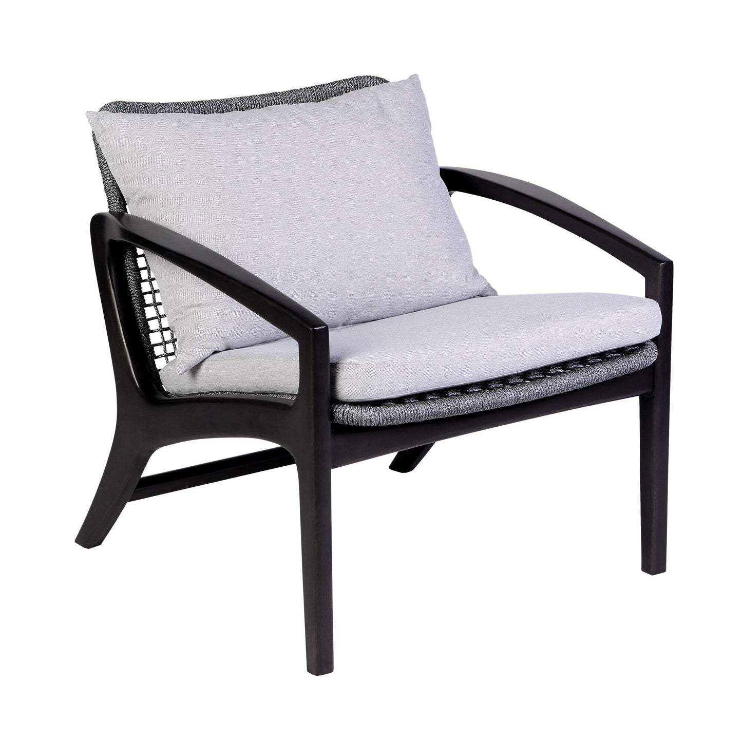 Set da chat Brighton in legno massello e corda, 4 pezzi