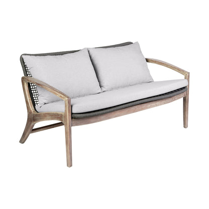 Set da chat Brighton in legno massello e corda, 4 pezzi