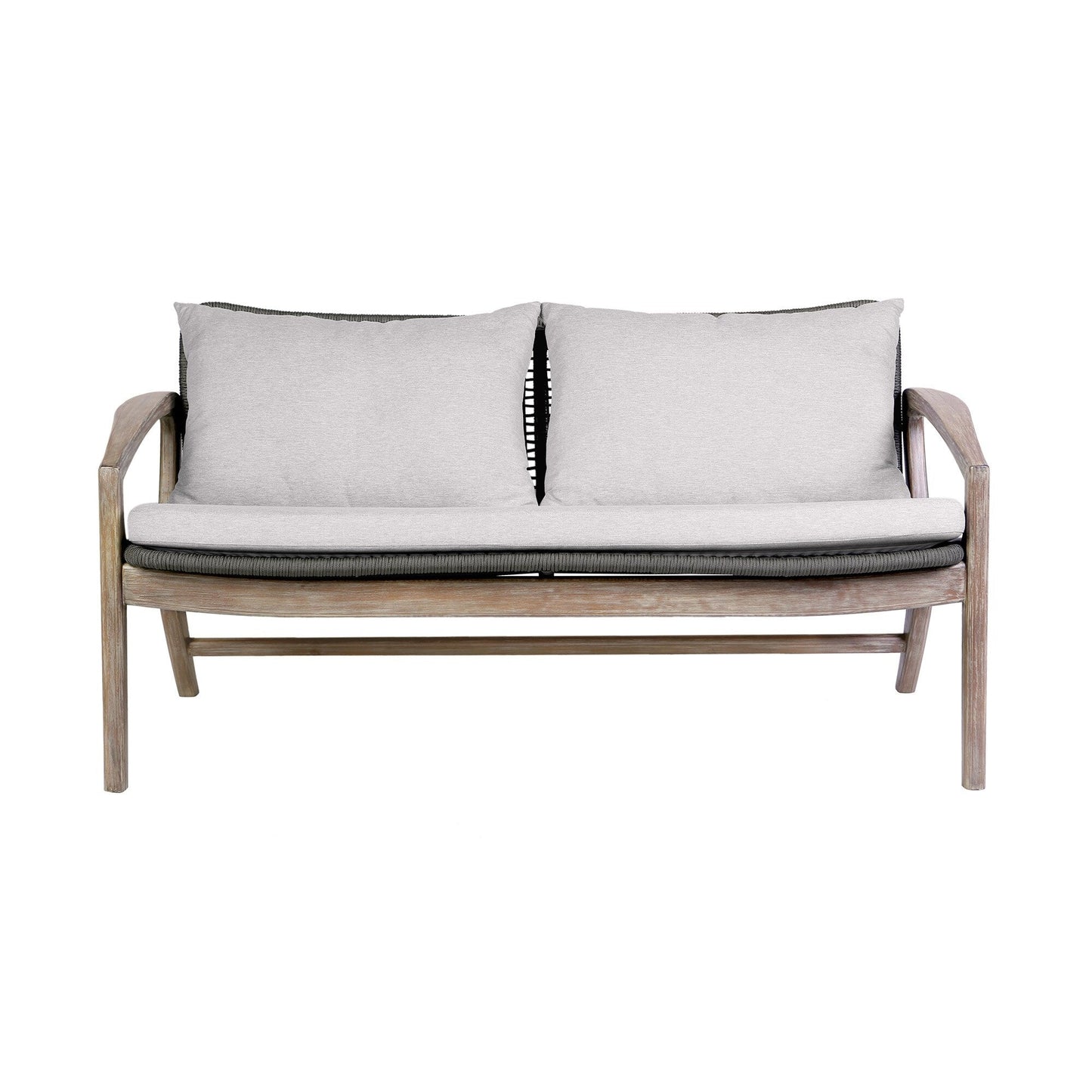 Set da chat Brighton in legno massello e corda, 4 pezzi