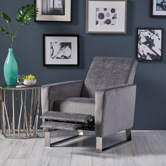 Poltrona reclinabile Brightwood High Leg Push-back con gambe in acciaio inossidabile di Christopher Knight Home