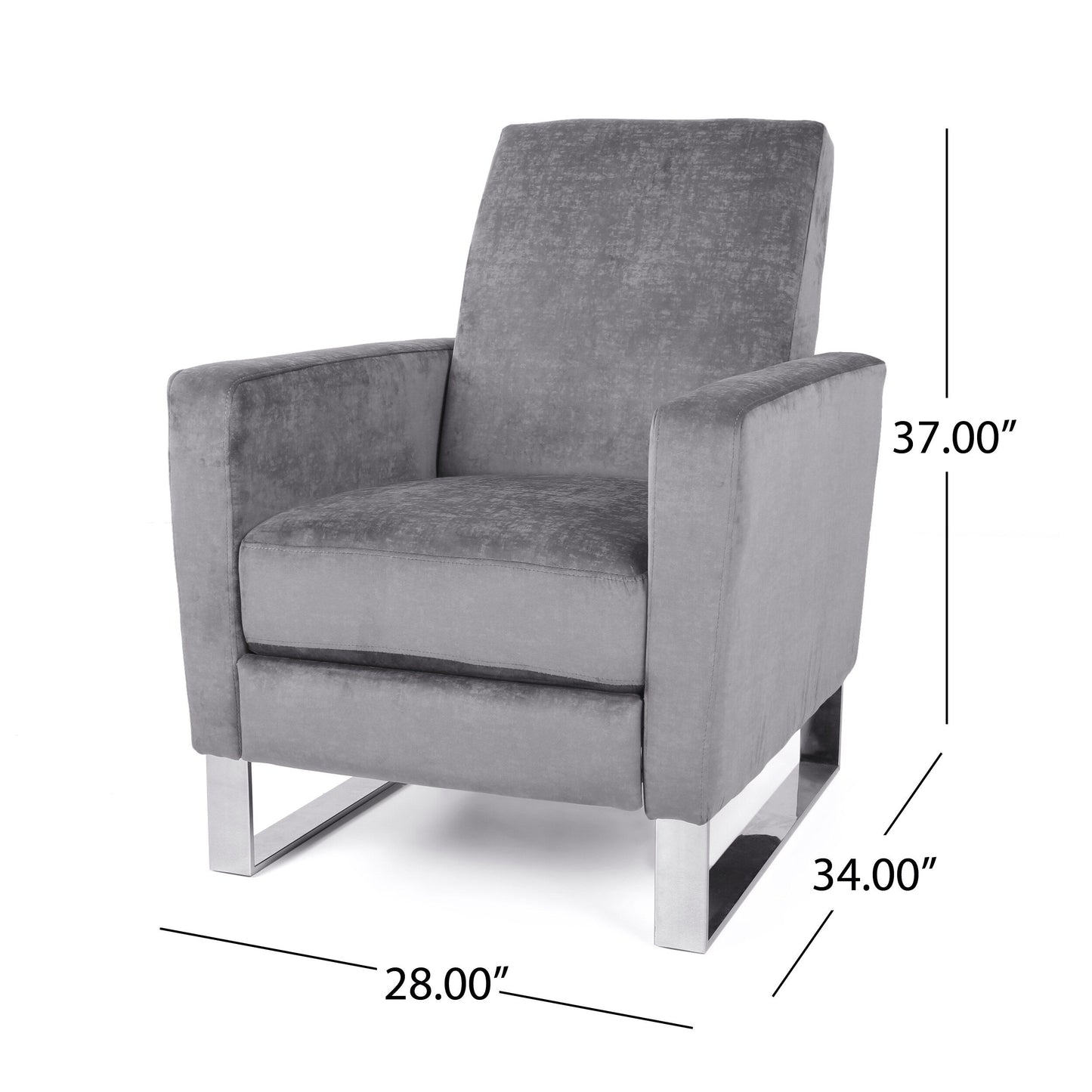 Poltrona reclinabile Brightwood High Leg Push-back con gambe in acciaio inossidabile di Christopher Knight Home