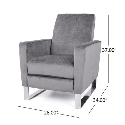 Poltrona reclinabile Brightwood High Leg Push-back con gambe in acciaio inossidabile di Christopher Knight Home
