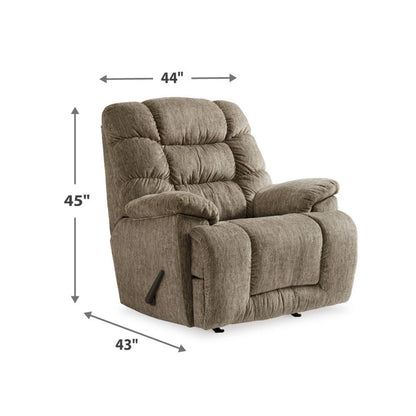 Poltrona reclinabile manuale Bril, 44 pollici, oversize, poliestere grigio talpa