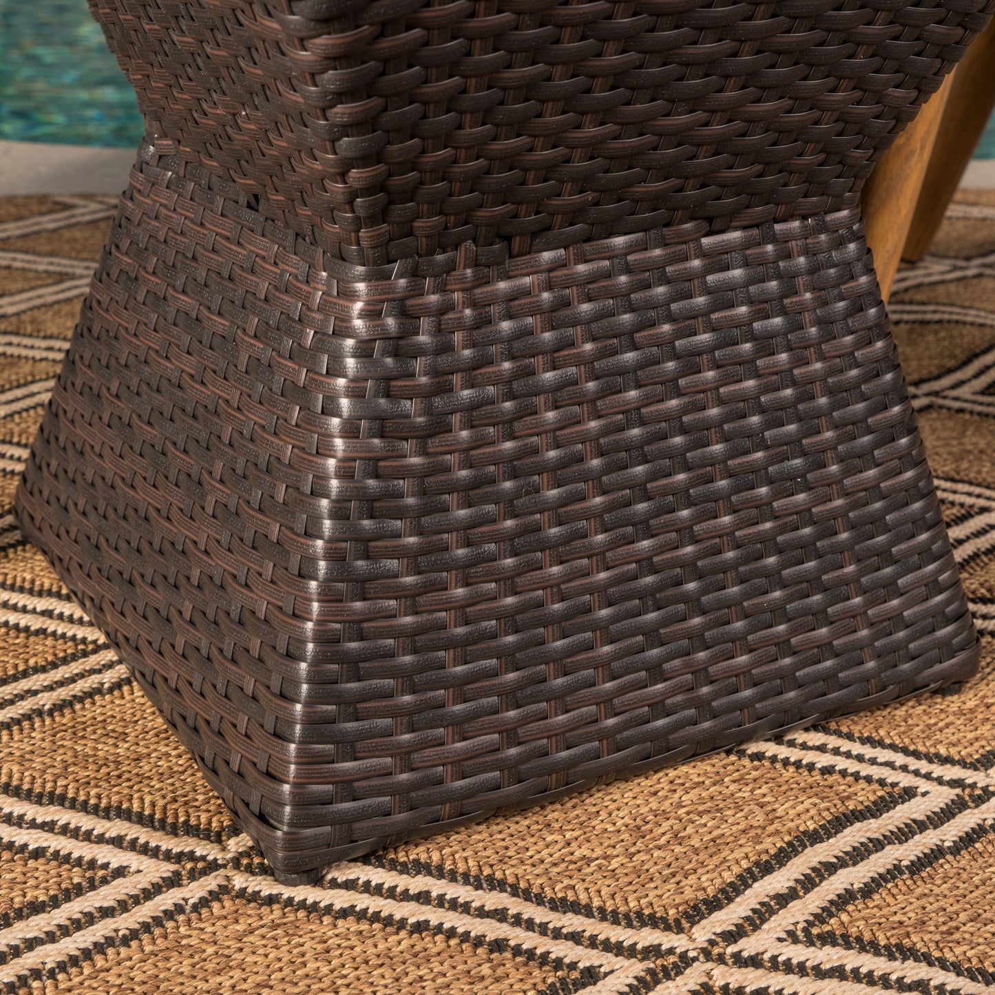 Set da salotto quadrato in vimini Bristol Outdoor da 3 pezzi di Christopher Knight Home