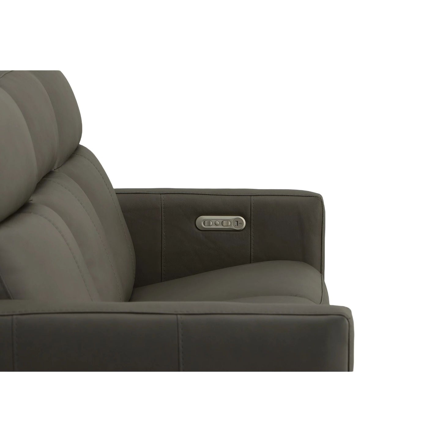 Divano reclinabile elettrico in pelle Broadway con poggiatesta elettrici di Flexsteel