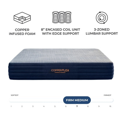 Materasso ibrido Brooklyn Bedding CopperFlex 10 con schiuma a zone