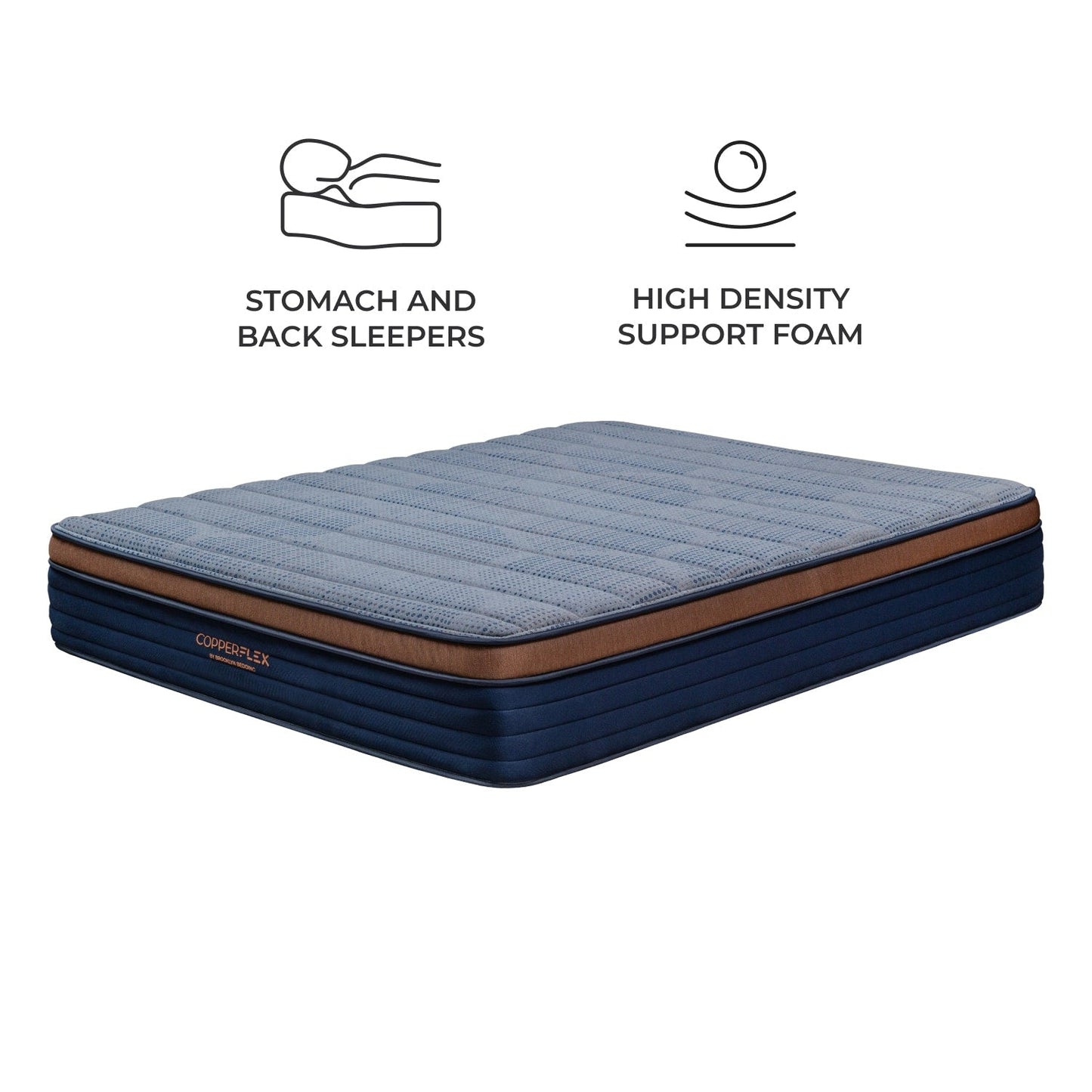 Materasso ibrido Brooklyn Bedding CopperFlex 12 con schiuma a zone