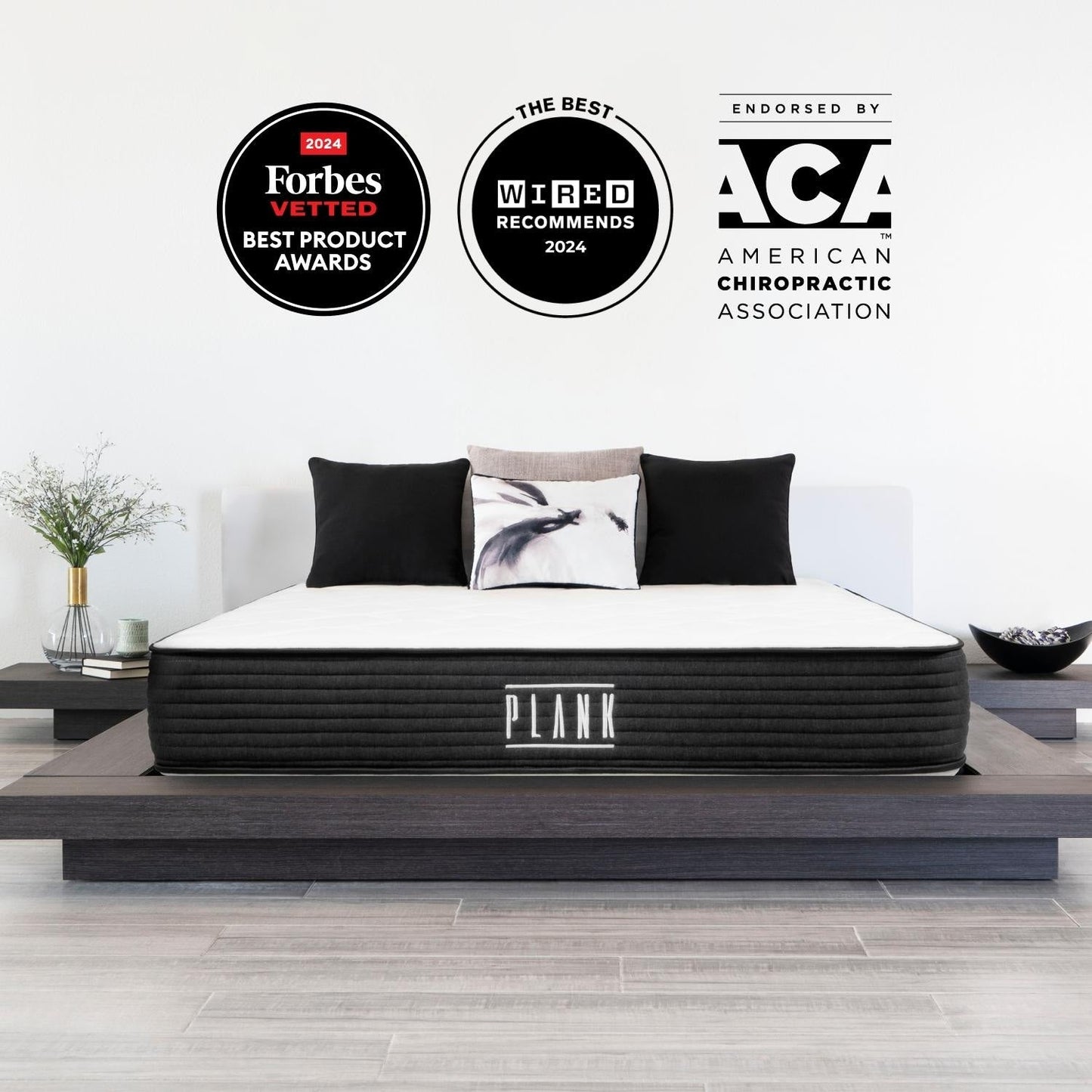 Materasso Brooklyn Bedding Plank da 11 pollici, rigido, a due lati, con parte superiore rinfrescante