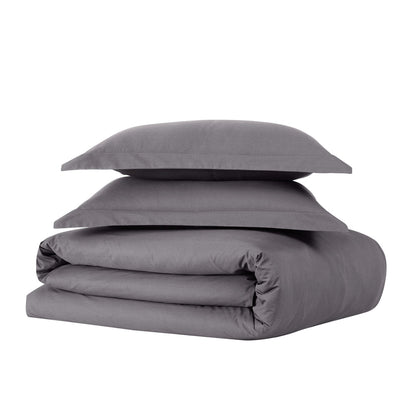 Set copripiumino in percalle di cotone a trama stretta Brooklyn Loom