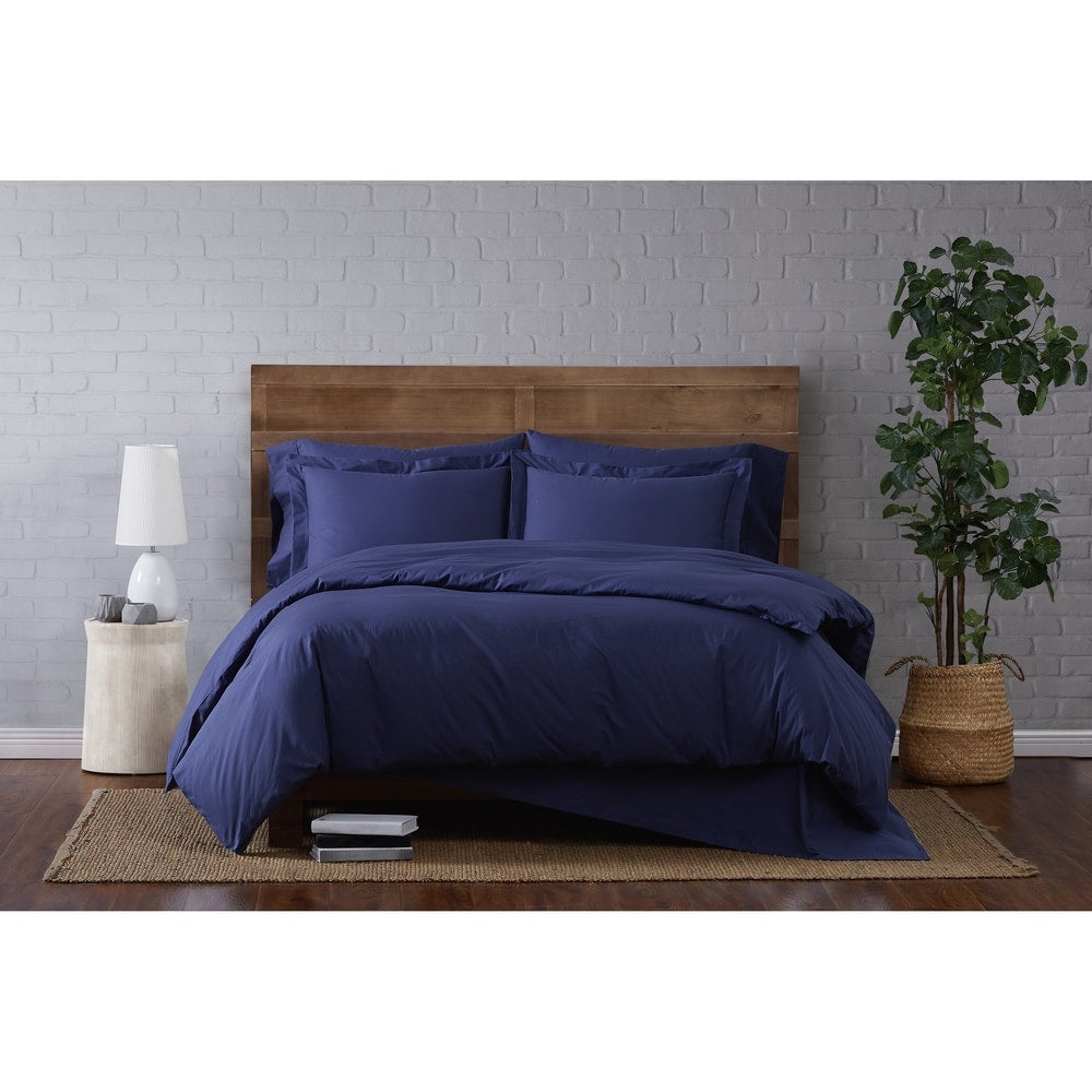 Set copripiumino in percalle di cotone a trama stretta Brooklyn Loom