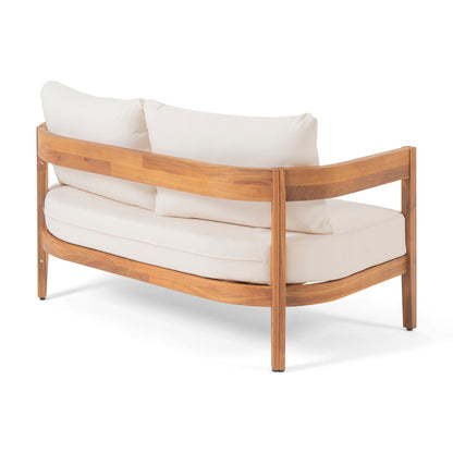 Set di divani a due posti in legno di acacia Brooklyn Outdoor con tavolino da caffè di Christopher Knight Home