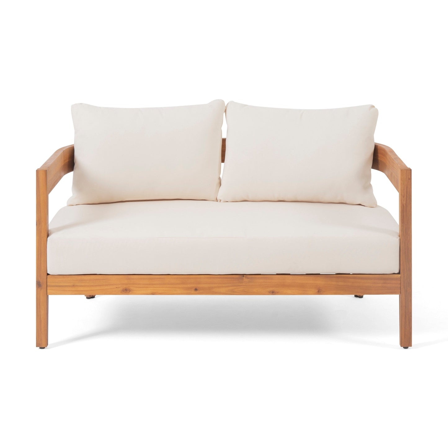 Set di divani a due posti in legno di acacia Brooklyn Outdoor con tavolino da caffè di Christopher Knight Home