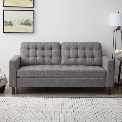 Divano Brookside Brynn da 76 pollici con braccioli quadrati in similpelle/velluto/tessuto