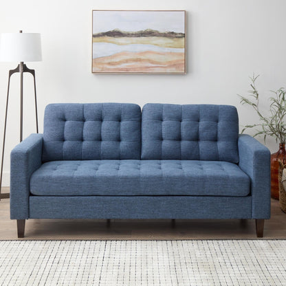 Divano Brookside Brynn da 76 pollici con braccioli quadrati in similpelle/velluto/tessuto