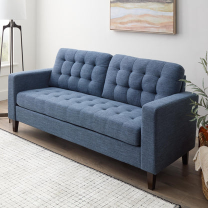 Divano Brookside Brynn da 76 pollici con braccioli quadrati in similpelle/velluto/tessuto