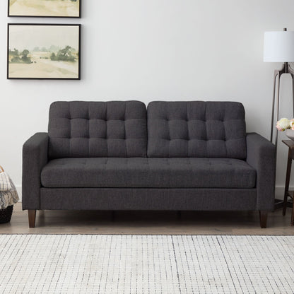 Divano Brookside Brynn da 76 pollici con braccioli quadrati in similpelle/velluto/tessuto