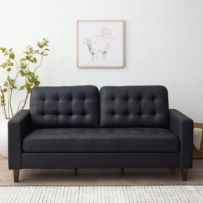 Divano Brookside Brynn da 76 pollici con braccioli quadrati in similpelle/velluto/tessuto