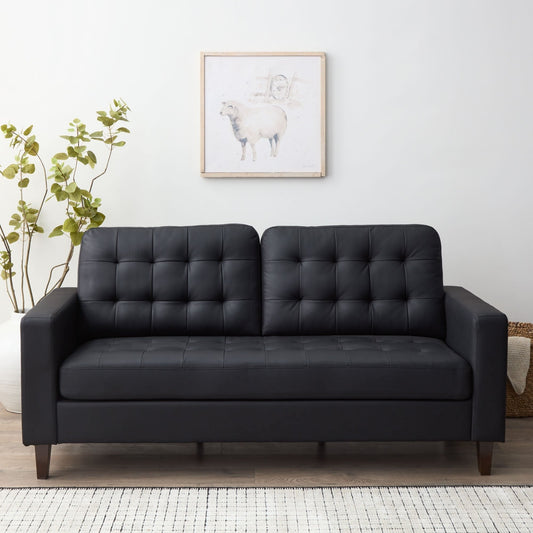 Divano Brookside Brynn da 76 pollici con braccioli quadrati in similpelle/velluto/tessuto