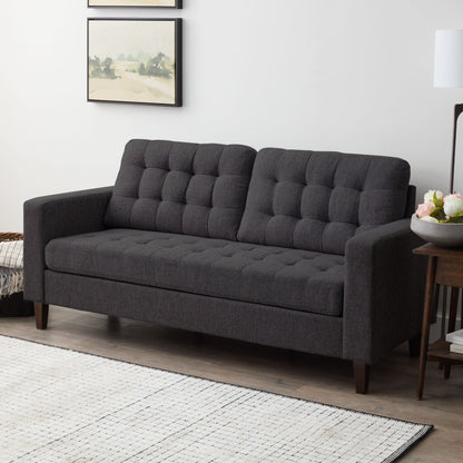 Divano Brookside Brynn da 76 pollici con braccioli quadrati in similpelle/velluto/tessuto