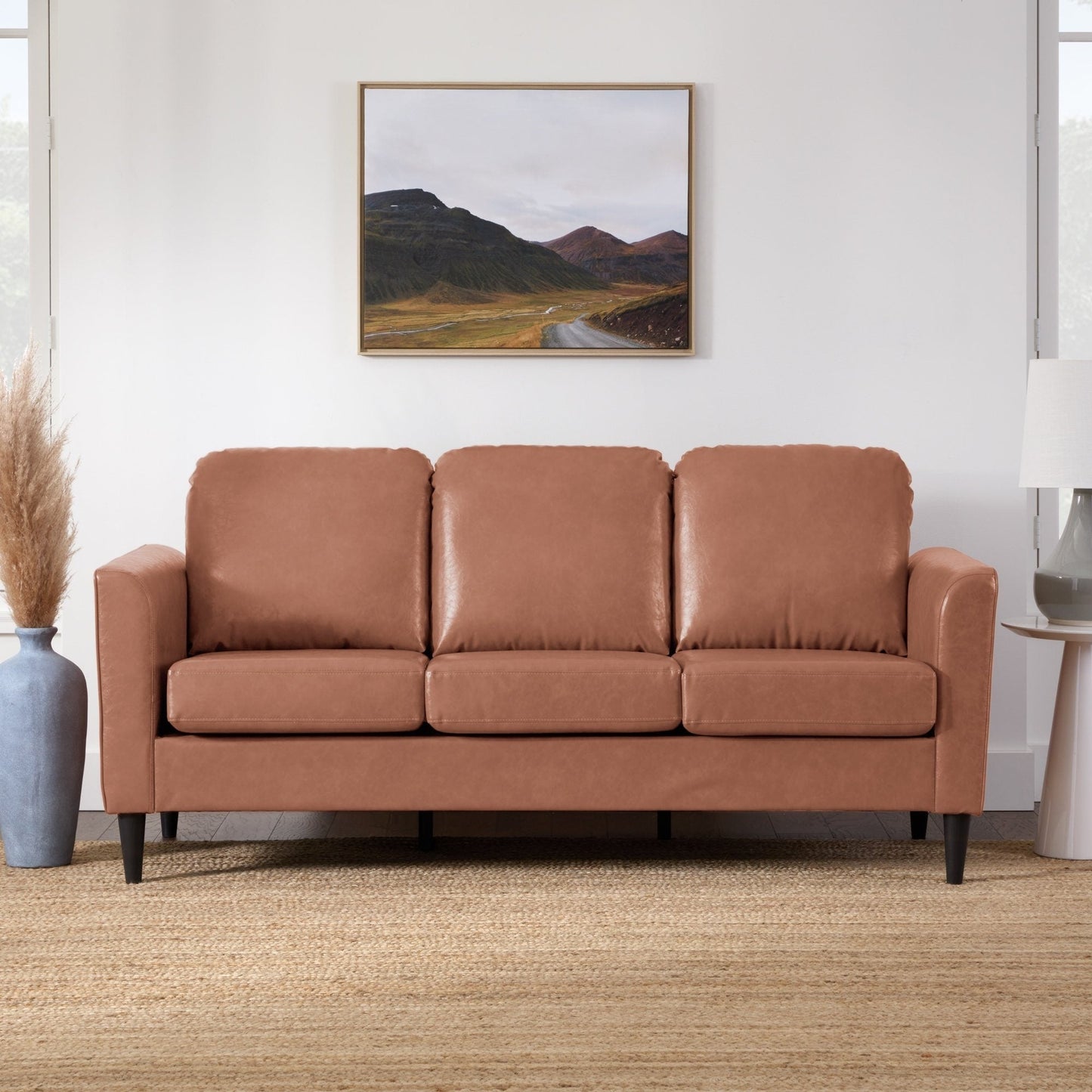 Divano imbottito con braccioli curvi Brookside Clara 73