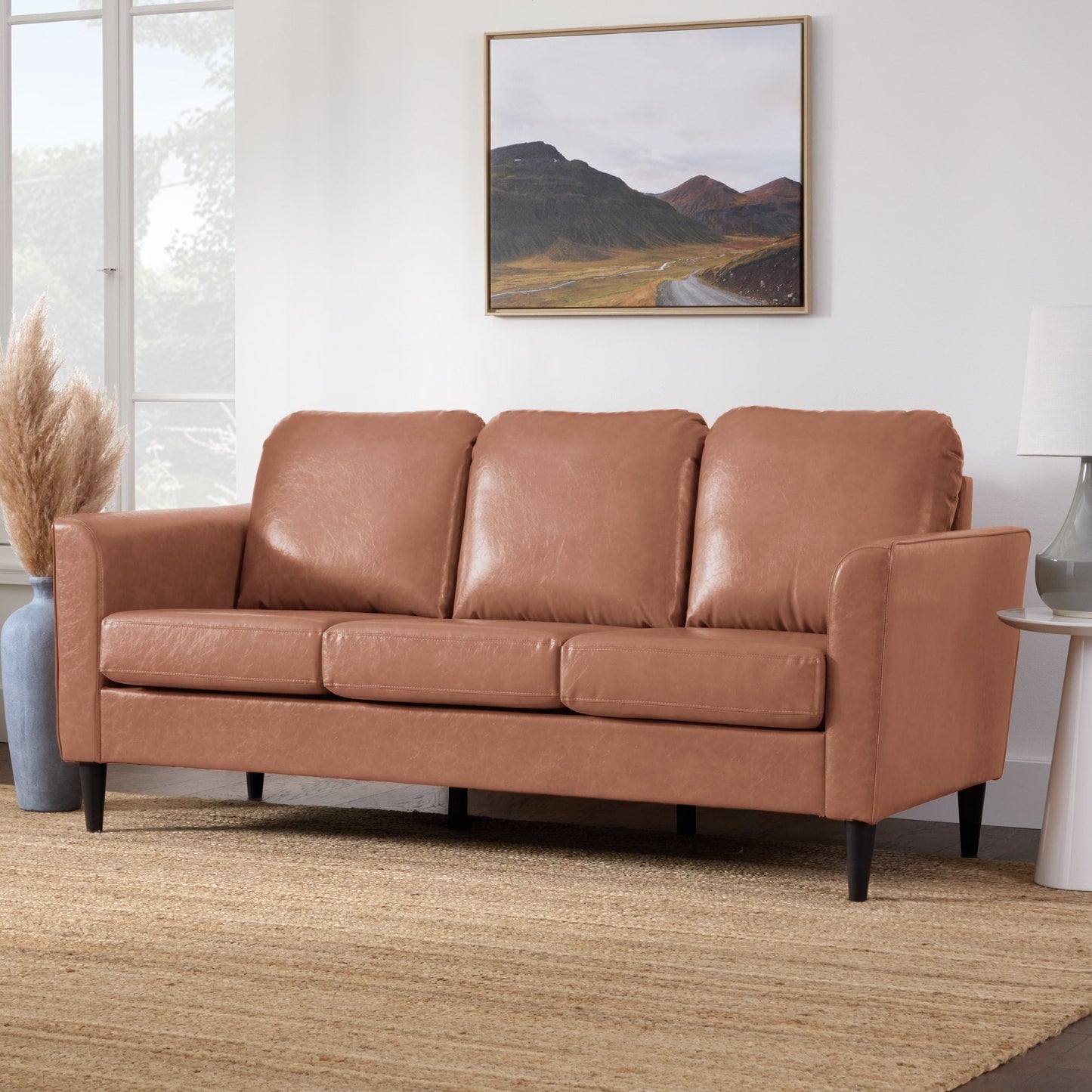 Divano imbottito con braccioli curvi Brookside Clara 73