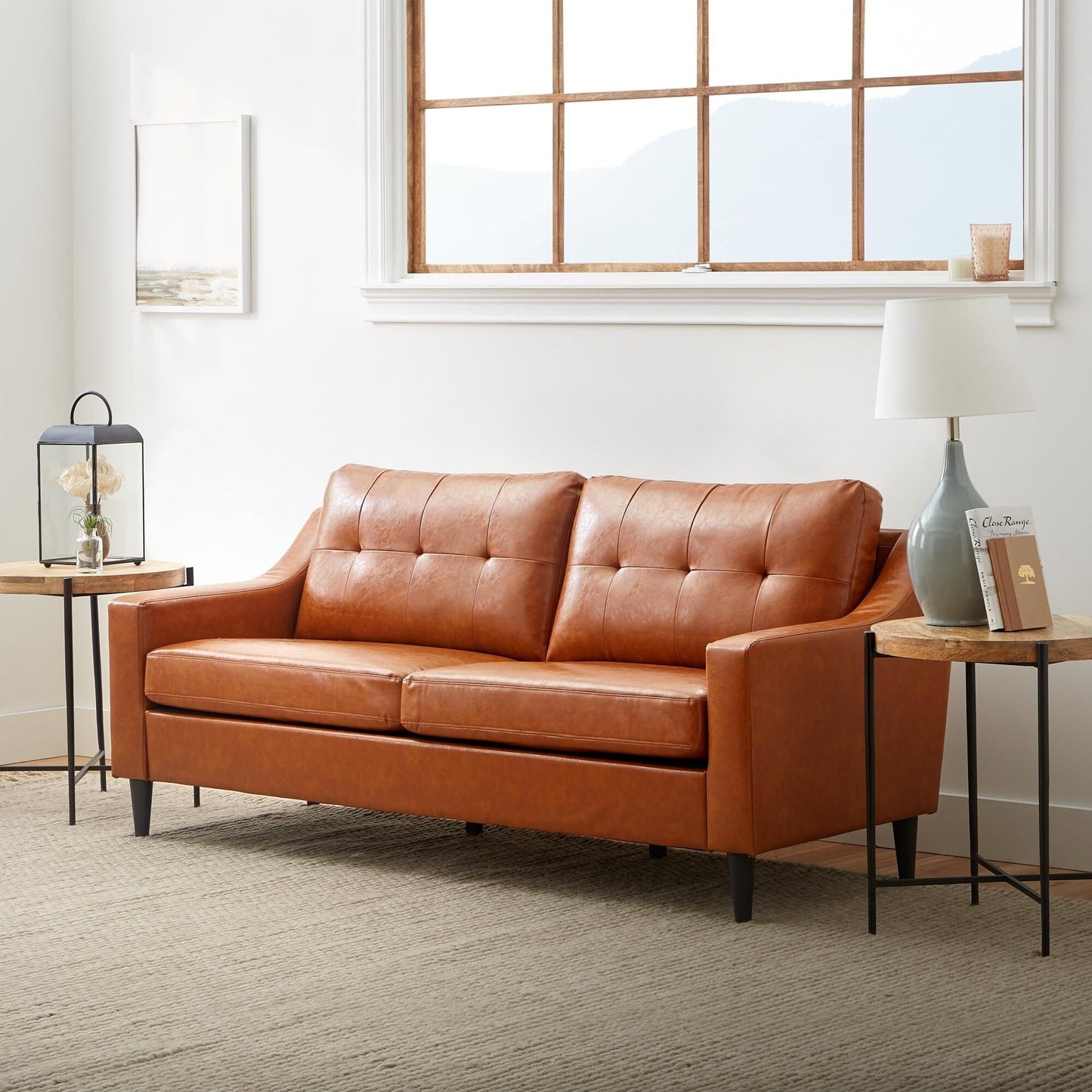 Divano imbottito con braccioli a cucchiaio Brookside Ellen 75
