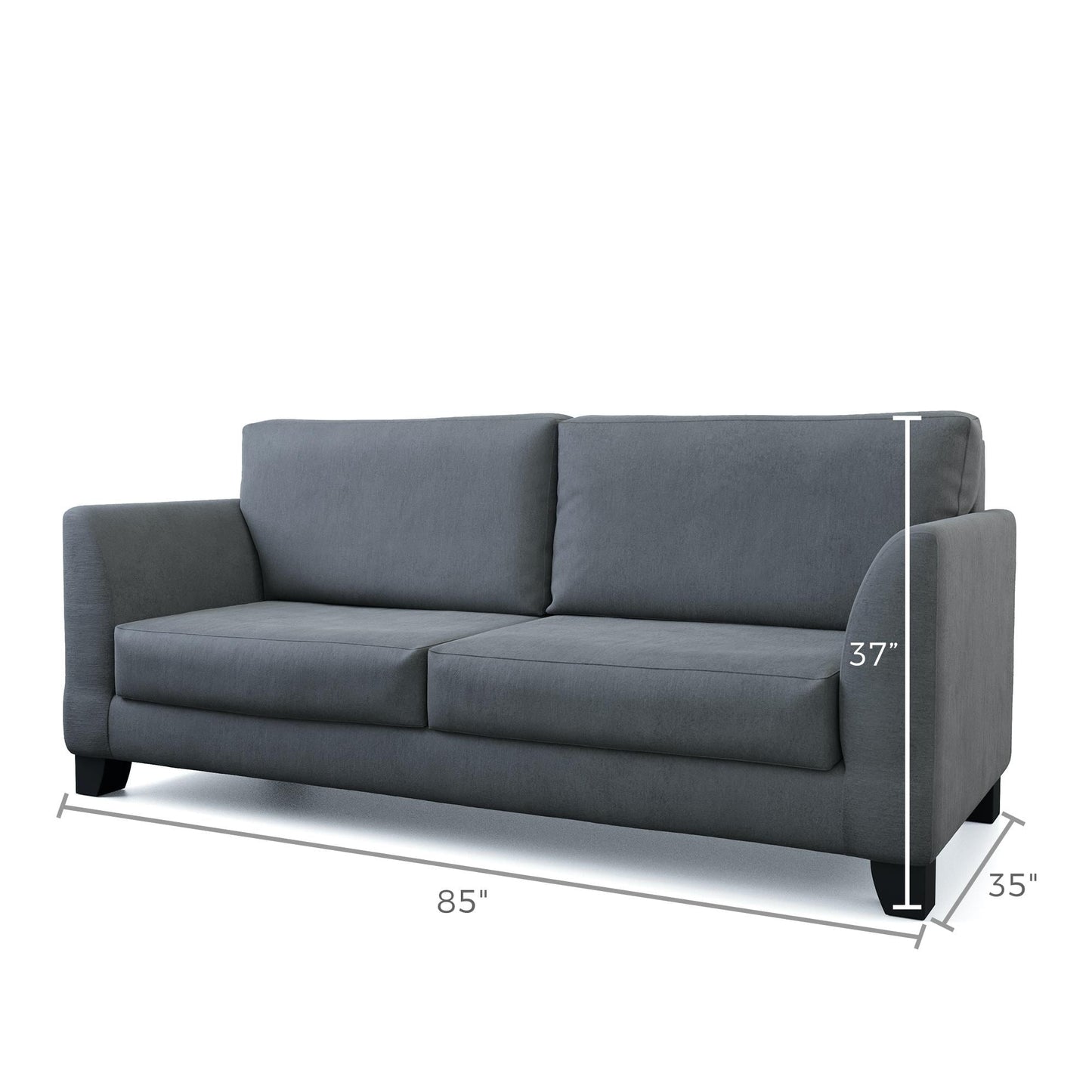 Divano imbottito con braccioli svasati Brookside Holly 85