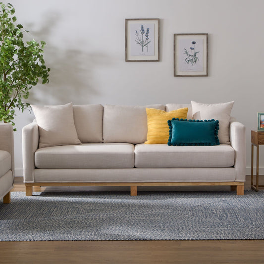 Divano imbottito con base in legno Brookside Kay