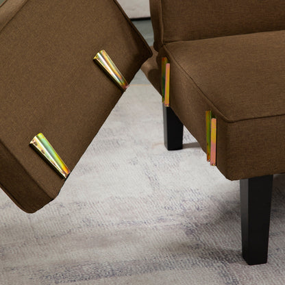 Divano letto futon convertibile marrone a 3 posti con gambe in legno
