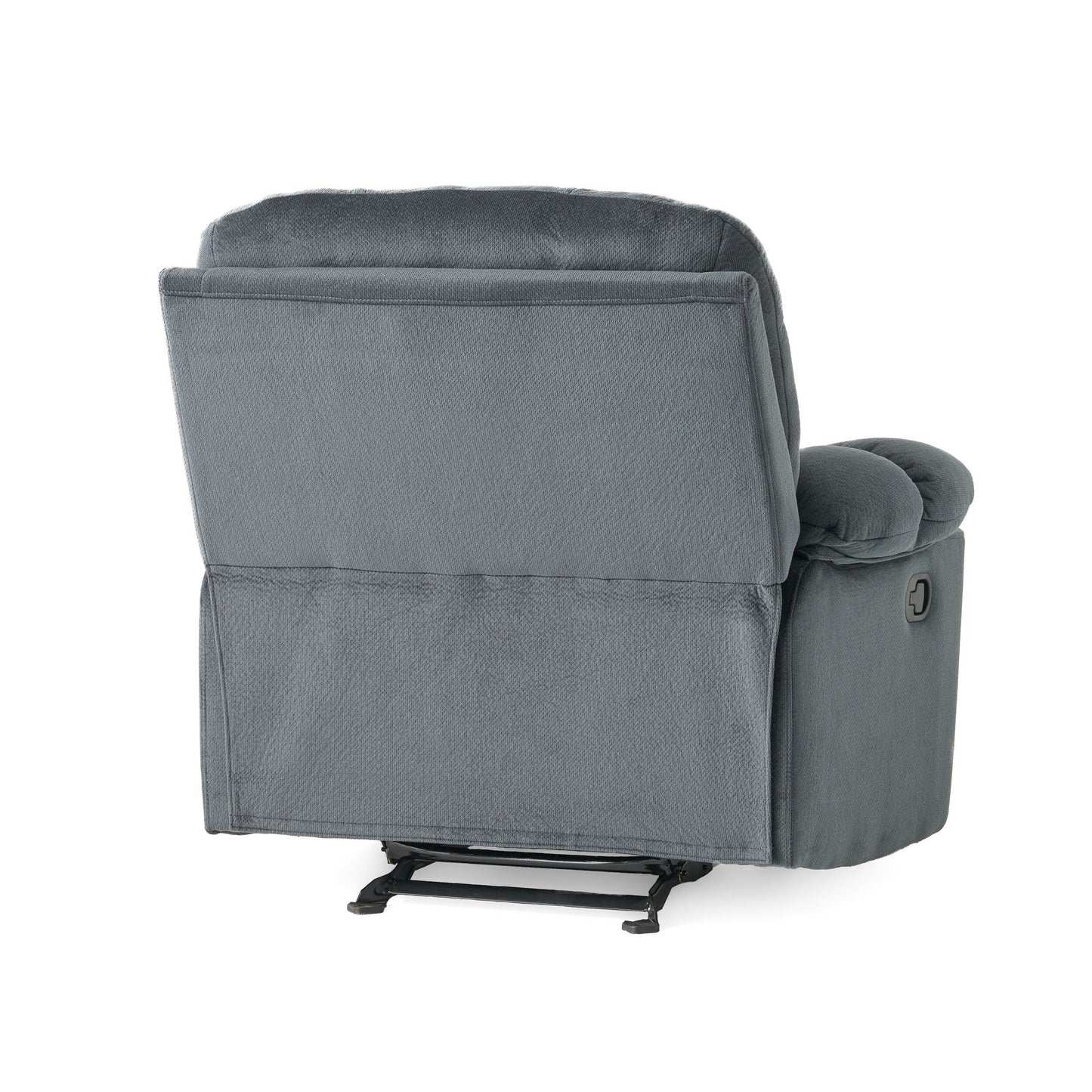 Poltrona reclinabile manuale in tessuto elegante marrone con doppio portabicchieri, dimensioni generose per il massimo comfort
