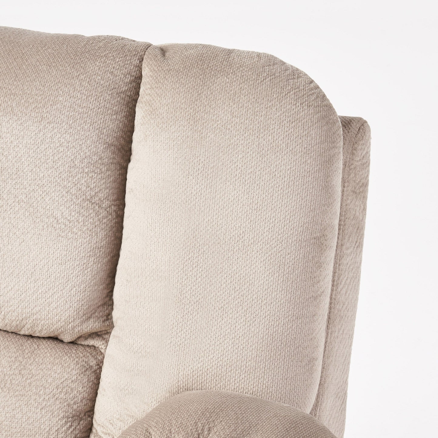 Poltrona reclinabile manuale in tessuto elegante marrone con doppio portabicchieri, dimensioni generose per il massimo comfort
