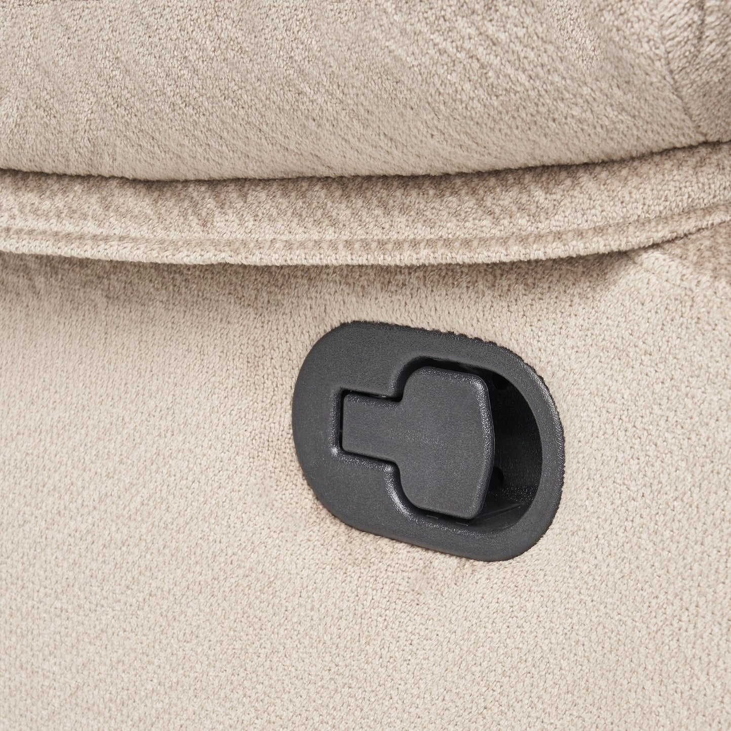 Poltrona reclinabile manuale in tessuto elegante marrone con doppio portabicchieri, dimensioni generose per il massimo comfort