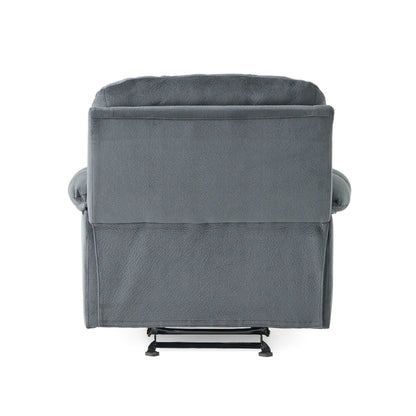 Poltrona reclinabile manuale in tessuto elegante marrone con doppio portabicchieri, dimensioni spaziose per il massimo comfort
