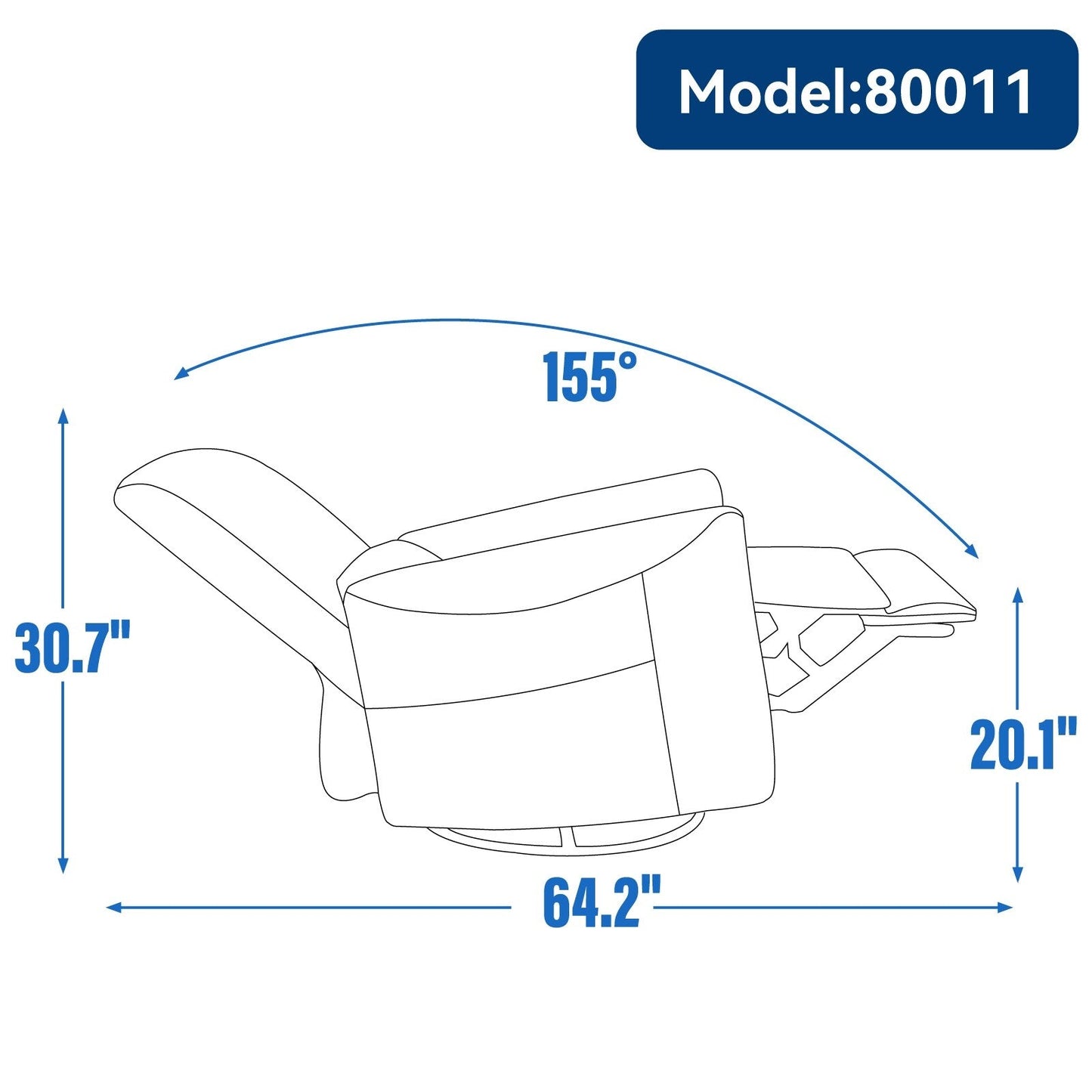Poltrona reclinabile ergonomica marrone con rotazione a 270°, oscillazione delicata, rivestimento resistente e ricarica USB e Type-C