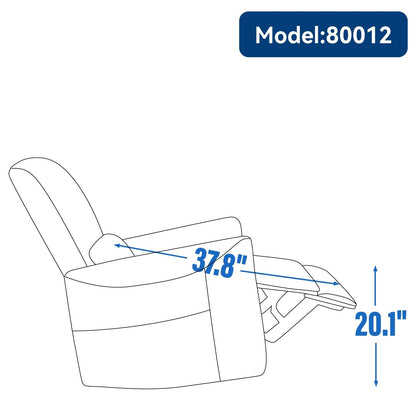 Poltrona reclinabile ergonomica marrone con rotazione a 270°, oscillazione delicata, rivestimento resistente e ricarica USB e Type-C
