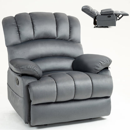 Poltrona reclinabile manuale extra large marrone con angolo di reclinazione di 155° e comodo rivestimento in tessuto