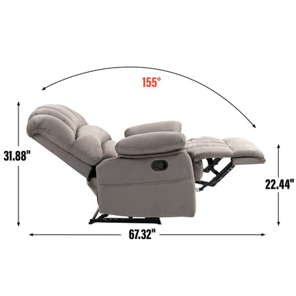 Poltrona reclinabile manuale extra large marrone con reclinazione di 155°
