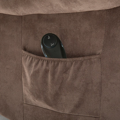 Poltrona reclinabile elettrica resistente marrone con tessuto antiscivolo, cuscino imbottito e funzioni regolabili per anziani