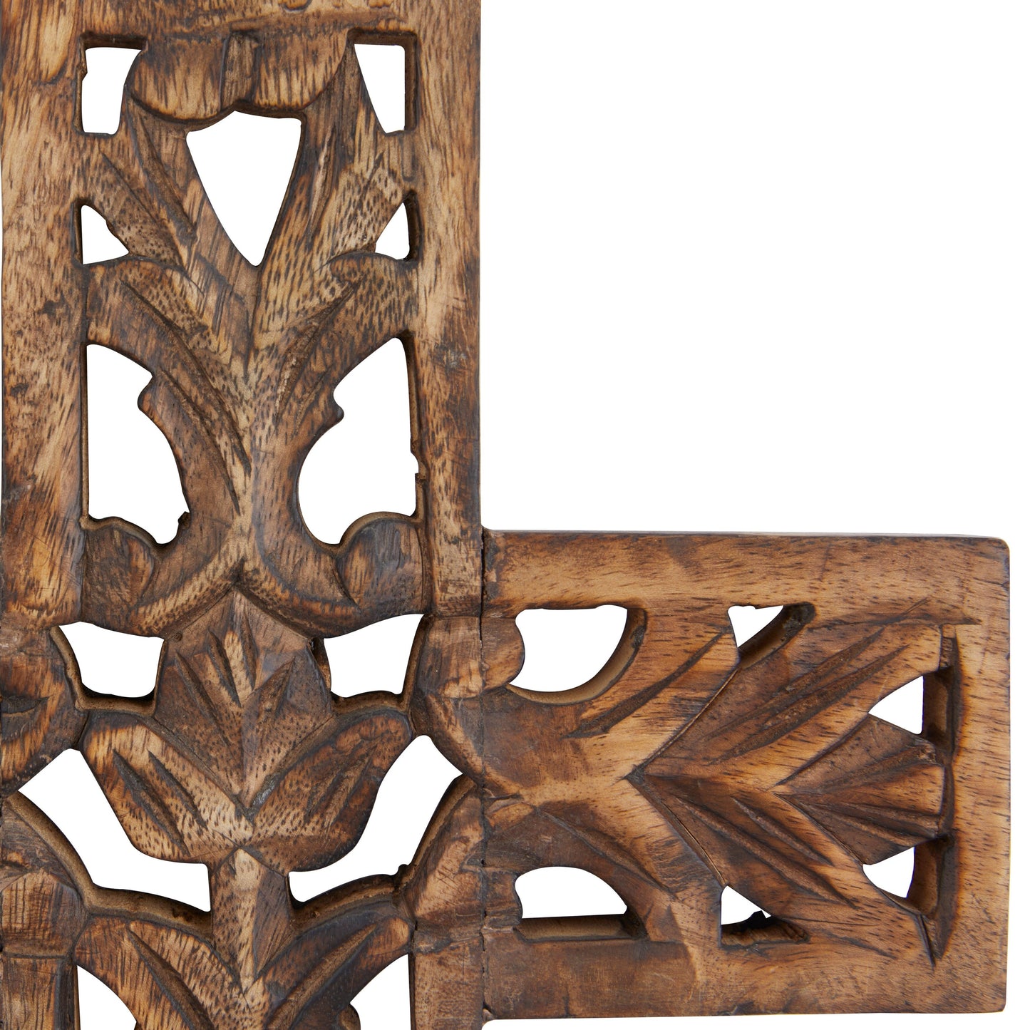 Croce decorativa da parete tradizionale in legno marrone 12 x 9 x 1