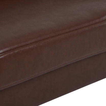 Divano a 3 posti in PU marrone Mid Century Modern 76,7 con struttura in ferro e legno per soggiorno