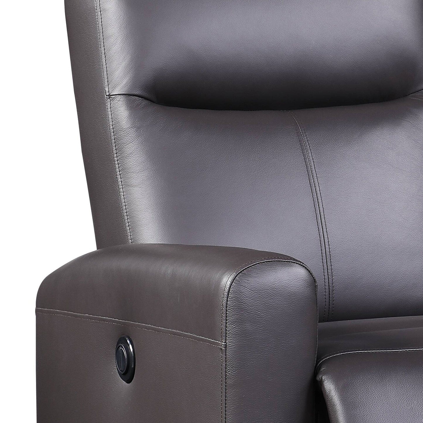 Poltrona reclinabile Power Motion in pelle pieno fiore marrone
