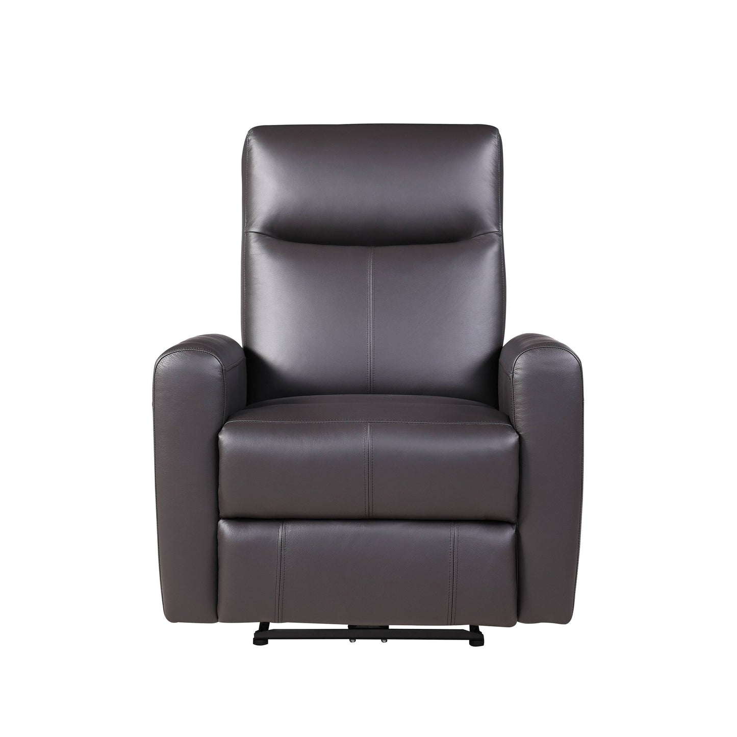 Poltrona reclinabile Power Motion in pelle pieno fiore marrone